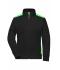 Damen Ladies' Workwear Sweat Jacket - COLOR - Black/lime-green 8543