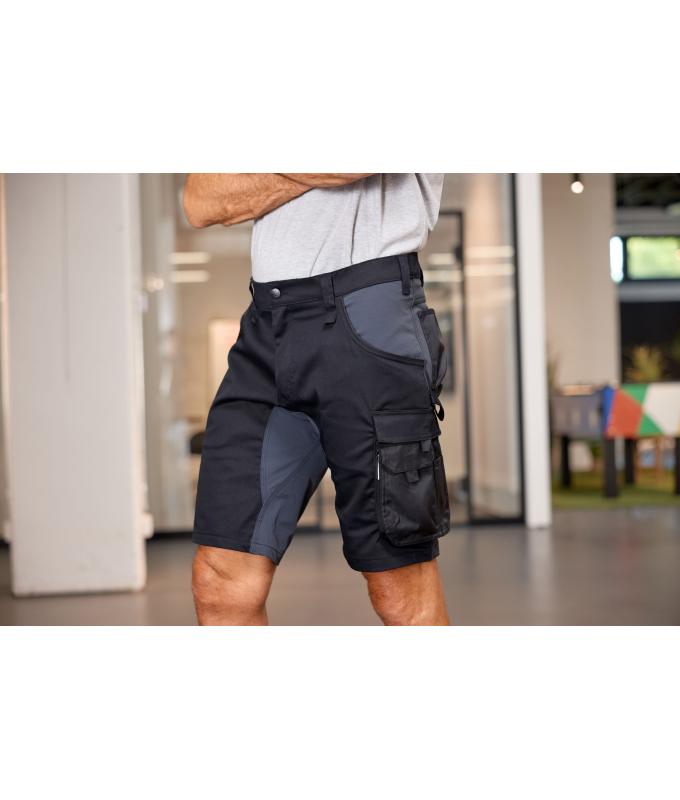 Unisex Workwear Stretch-Bermuda Slim Line GRS & OCS Blended Black/carbon 10524