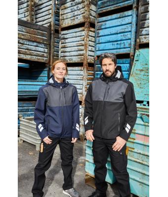 Unisex Hardshell Workwear Jacket   GRS Carbon/black 10433