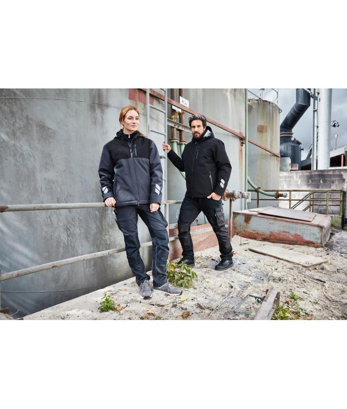 Unisex Padded Hardshell Workwear Jacket GRS Carbon/black 10434