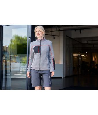 Damen Ladies' Structure Fleece Jacket   GRS Black-melange/black/silver 10435