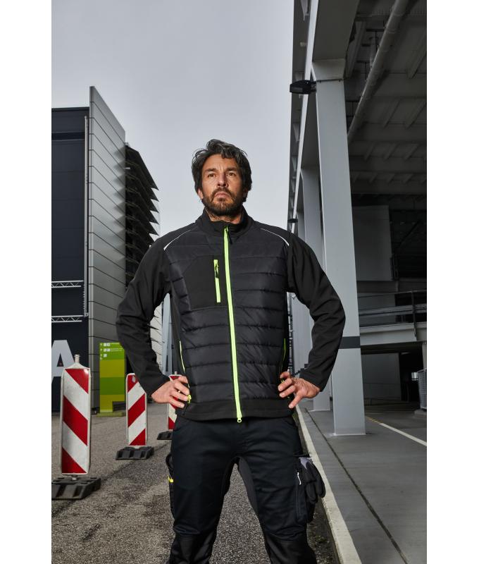 Herren Men's Hybrid Jacket GRS Black/neon-yellow 10440