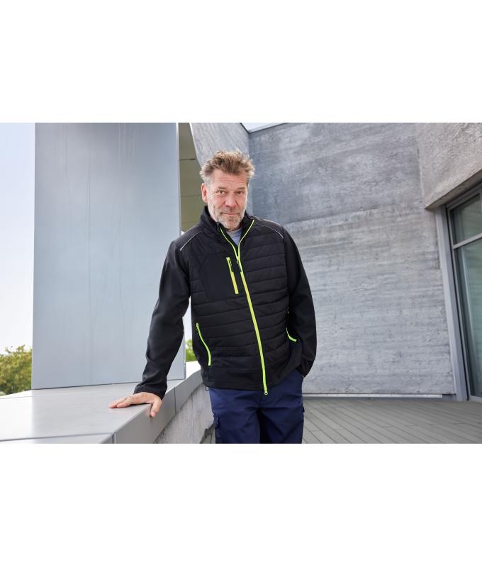 Herren Men's Hybrid Jacket GRS Black/neon-yellow 10440