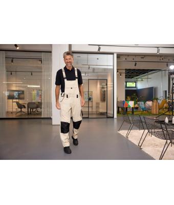 Unisex Workwear Pants with Bib - STRONG -   GRS Stone/black 10437