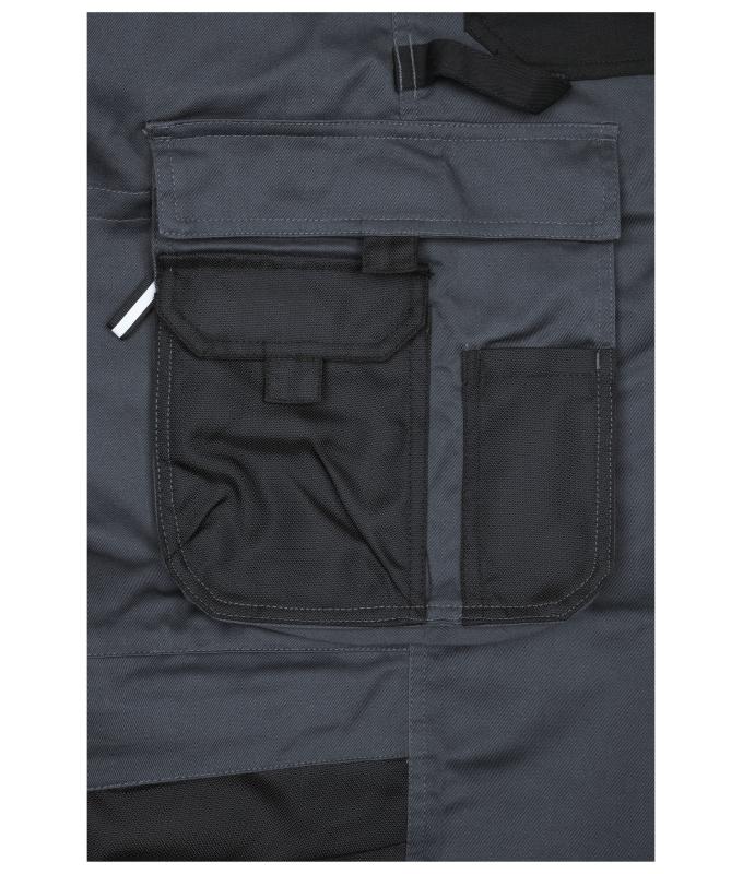 Unisex Workwear Pants with Bib - STRONG - GRS & OCS Blended Red/black 10437