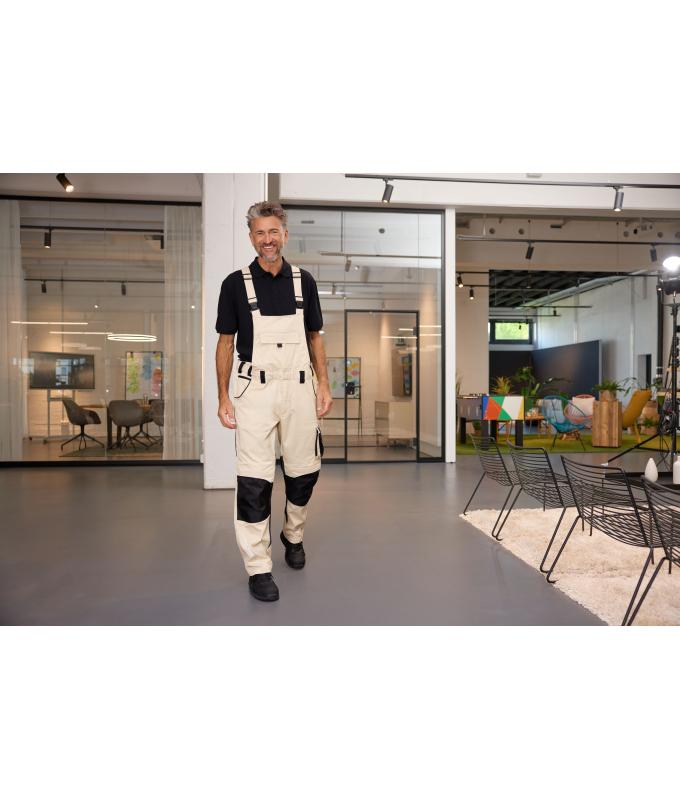 Unisex Workwear Pants with Bib - STRONG - GRS & OCS Blended White/carbon 10437