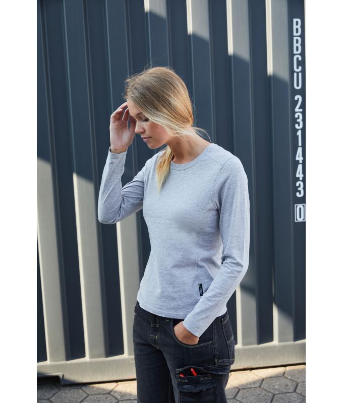 Damen Ladies' Workwear-Long-Sleeved-T OCS Blended White 10525