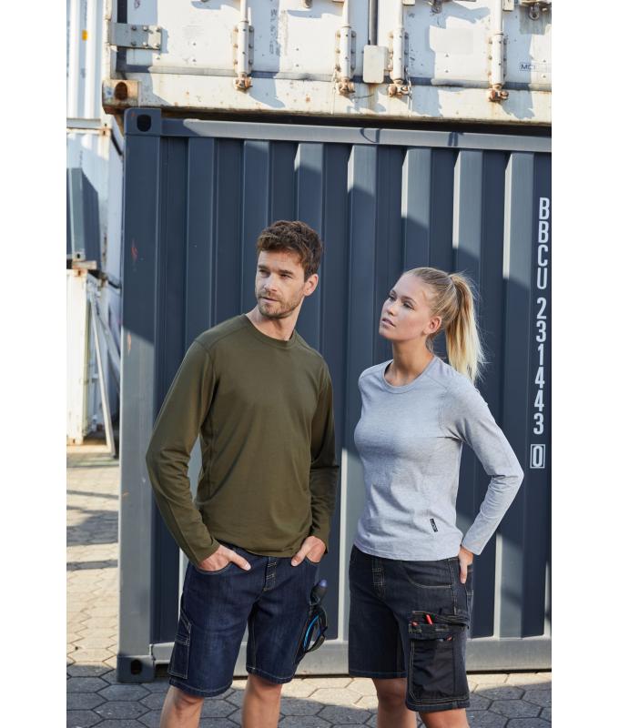 Herren Men's Workwear-Long-Sleeved-T OCS Blended Olive 10526