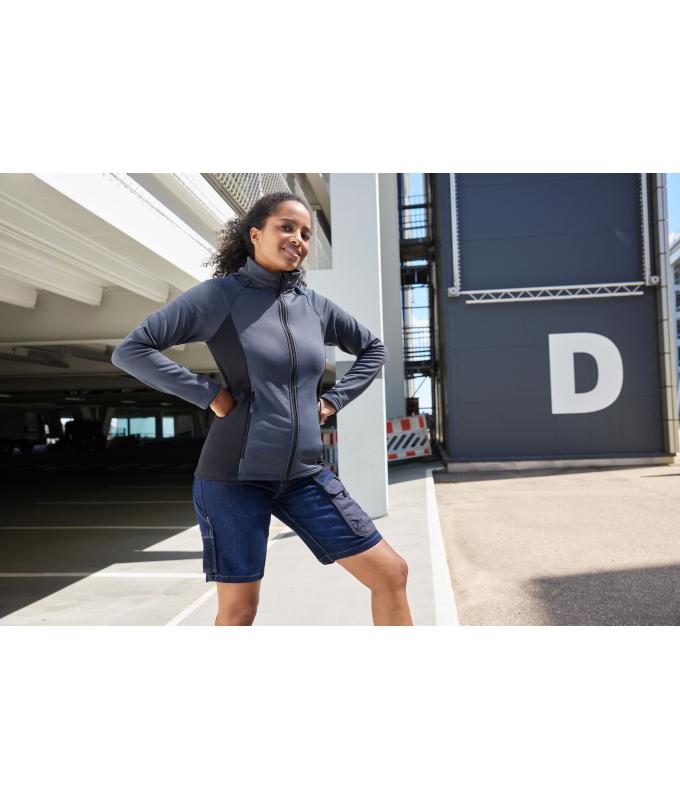 Damen Ladies' Stretchfleece Jacket Carbon/black 11478