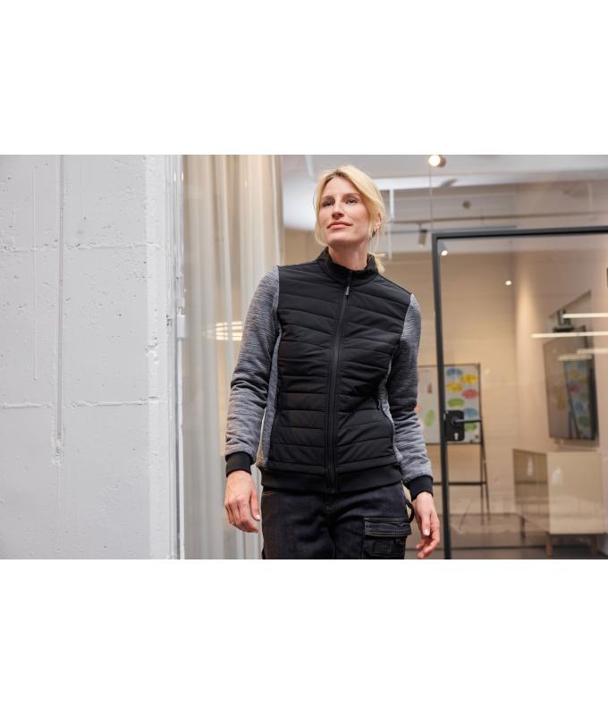 Ladies Ladies' Padded Hybrid Jacket Navy/royal-melange 11483