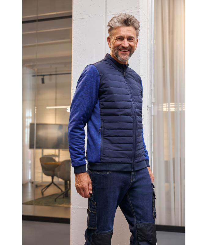 Herren Men's Padded Hybrid Jacket Navy/royal-melange 11484