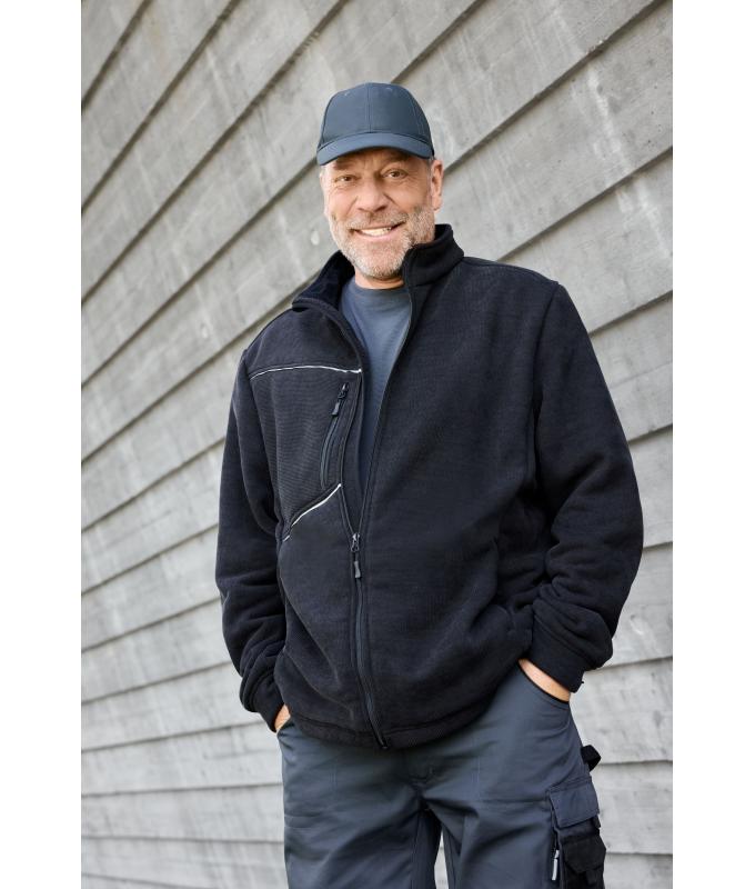 Unisex Fleece Jacket - Corduroy Look Black 11799