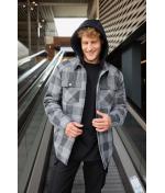 Unisex Workwear Check Shirt Jacket Dusty-brown/cement 12008