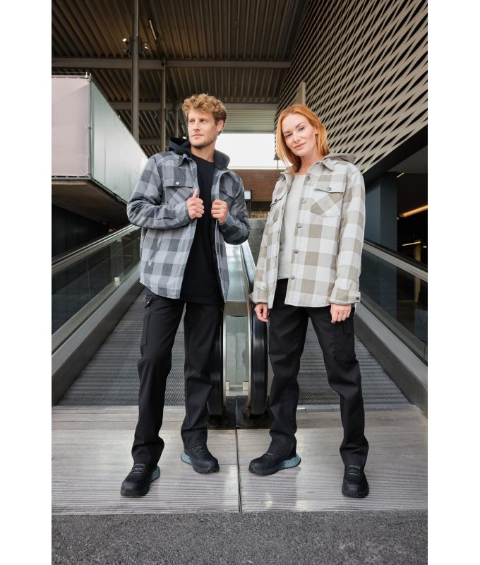 Unisex Workwear Check Shirt Jacket Industrial-green/foggy-grey 12008