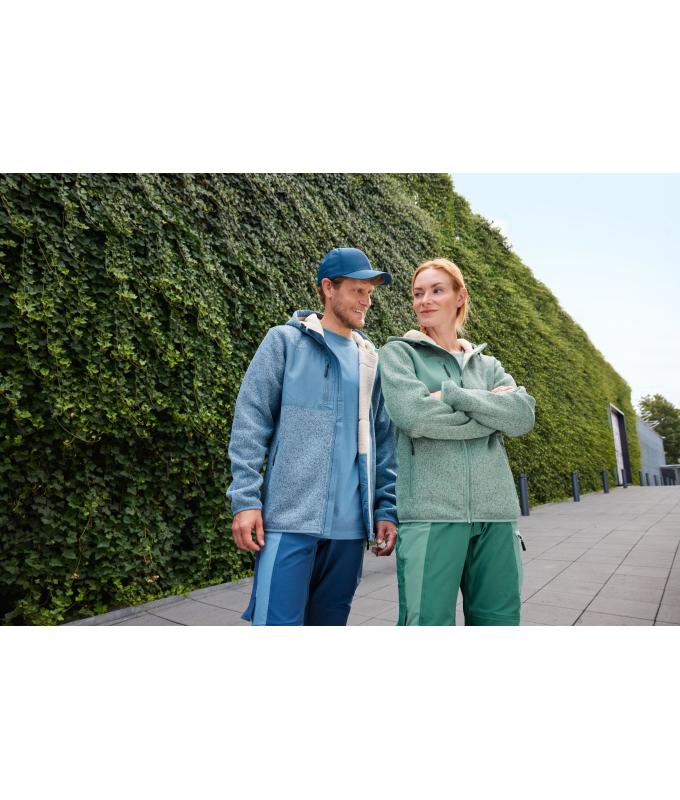 Unisex Workwear Knitted Fleece Jacket Steel-blue-melange/nature 12032