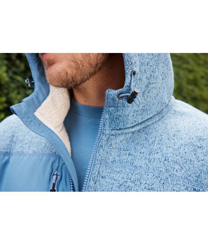 Unisex Workwear Knitted Fleece Jacket Steel-blue-melange/nature 12032