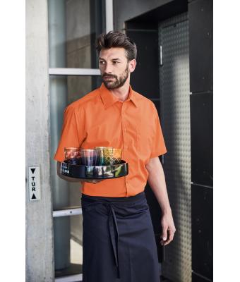 Herren Men's Business Shirt Short-Sleeved Orange 8391