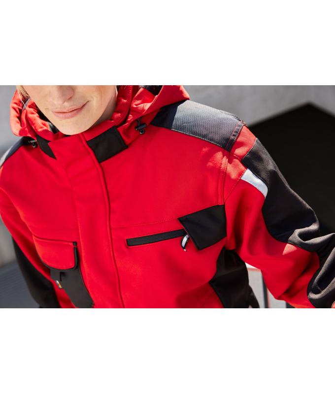 Unisex Craftsmen Softshell Jacket - STRONG - Red/black 8165
