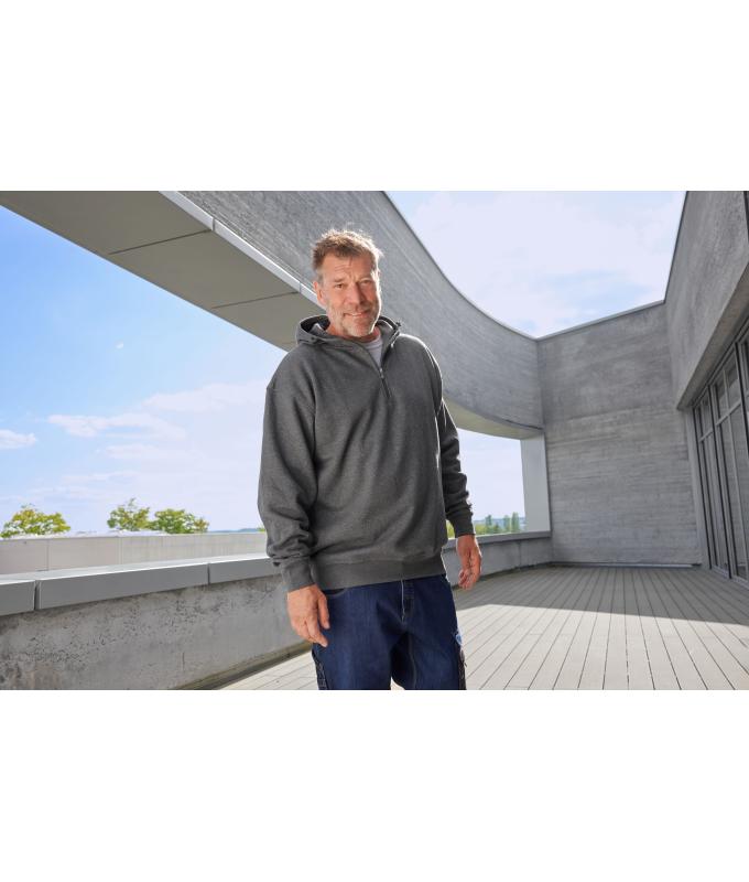 Unisex Workwear Half-Zip Hoody OCS Blended & RCS Dark-melange 10447