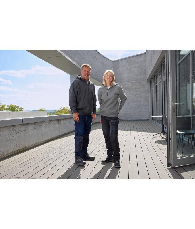 Unisex Workwear Half-Zip Hoody OCS Blended & RCS Dark-melange 10447