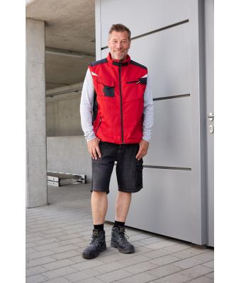 Unisex Workwear Softshell Vest - STRONG - Red/black 8309