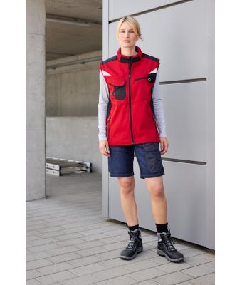Unisex Workwear Softshell Vest - STRONG - Red/black 8309