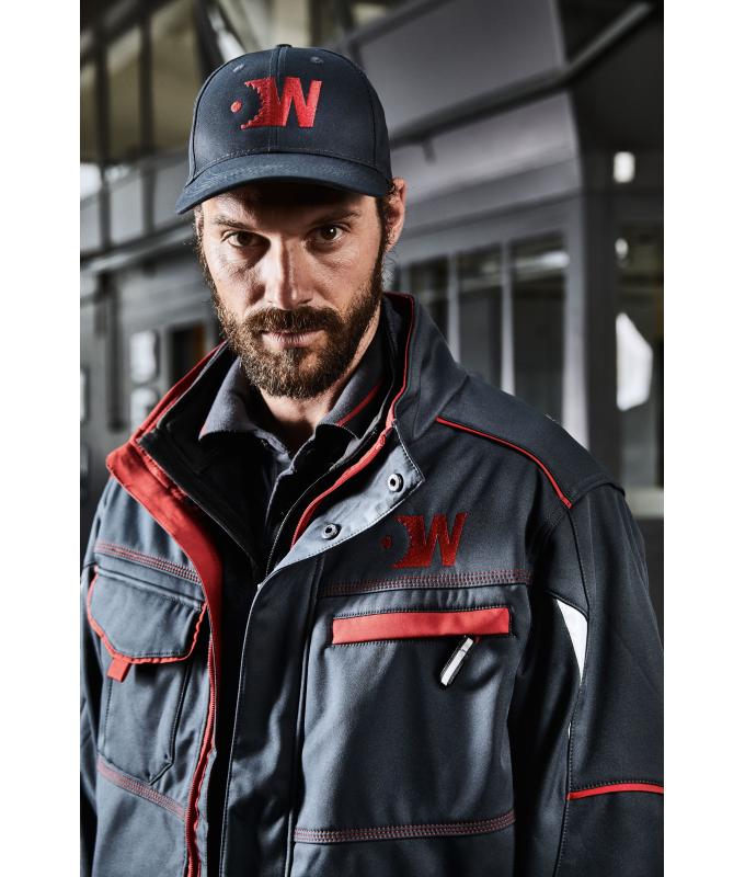 Unisex Workwear Softshell Padded Jacket - COLOR - Red/navy 8530