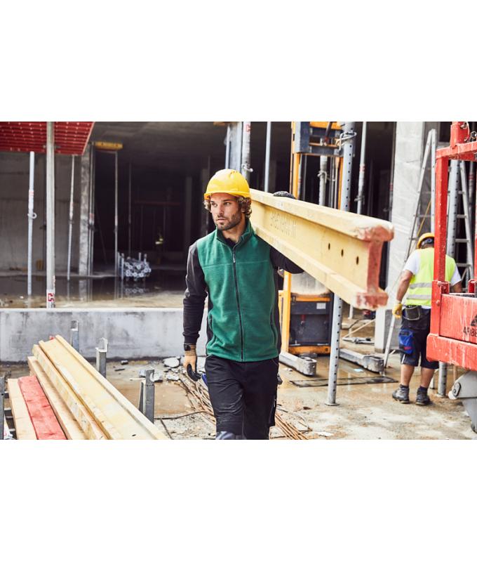 Unisex Workwear Fleece Vest - STRONG - Stone/black 8503