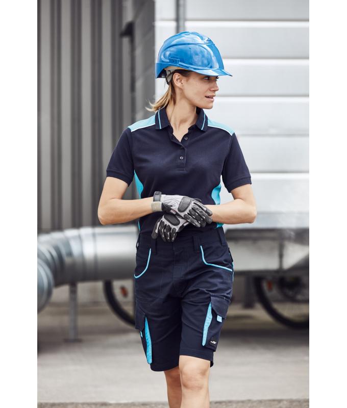 Damen Ladies' Workwear Polo - COLOR - Black/lime-green 8532