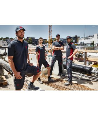 Damen Ladies' Workwear Polo - COLOR - Black/lime-green 8532