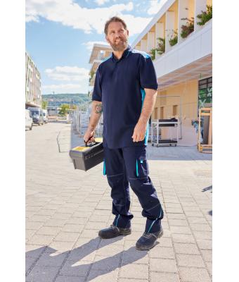 Men Men's Workwear Polo - COLOR - Navy/turquoise 8533