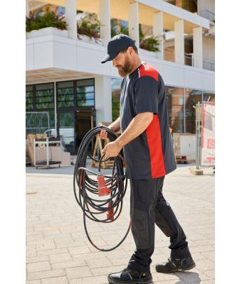 Men Men's Workwear T-Shirt - COLOR - Carbon/red 8535