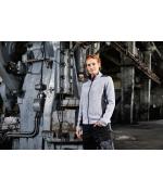 Damen Ladies' Knitted Workwear Fleece Jacket - STRONG - White-melange/carbon 8536