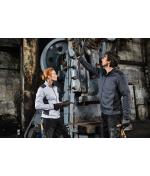 Herren Men's Knitted Workwear Fleece Jacket - STRONG - White-melange/carbon 8537