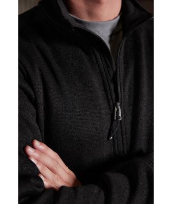 Unisex Men's Knitted Workwear Fleece Half-Zip - STRONG - Carbon-melange/black 8538