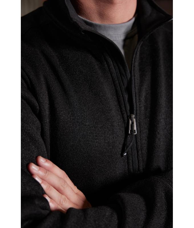 Unisex Men's Knitted Workwear Fleece Half-Zip - STRONG - Black/black 8538