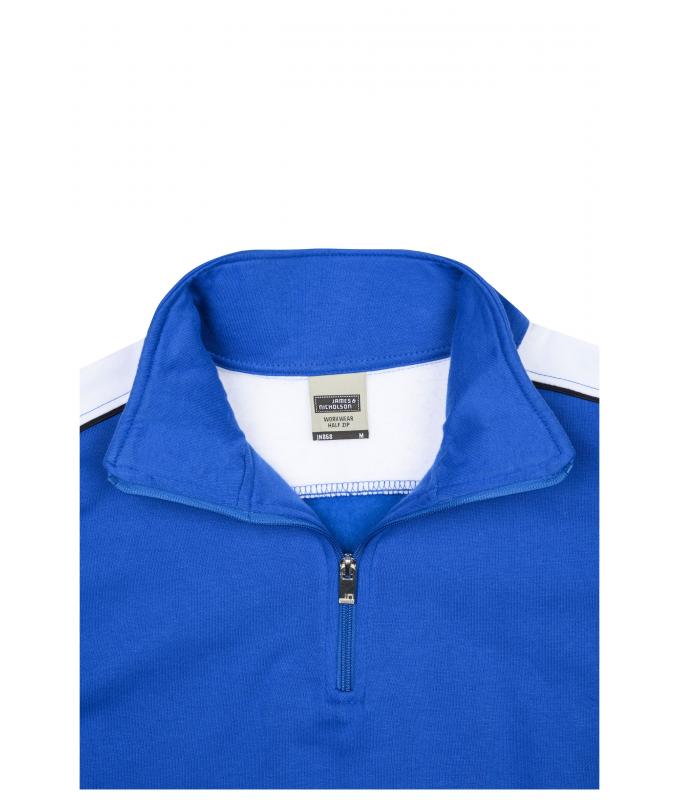 Unisex Workwear Half-Zip Sweat - COLOR - Carbon/red 8542