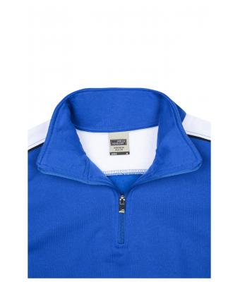 Unisex Workwear Half-Zip Sweat - COLOR - White/royal 8542