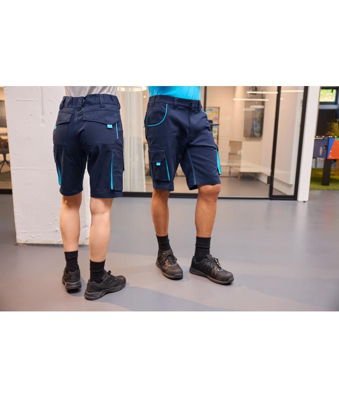 Unisex Workwear Bermudas - COLOR - Navy/turquoise 8545