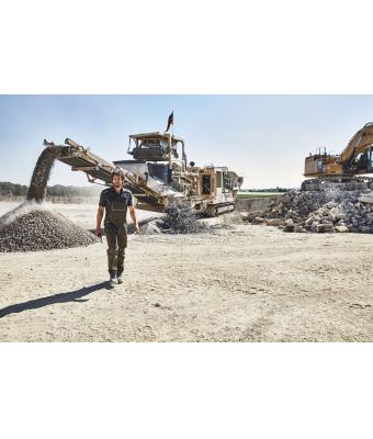 Unisex Workwear Pants with Bib - SOLID - Red 8719