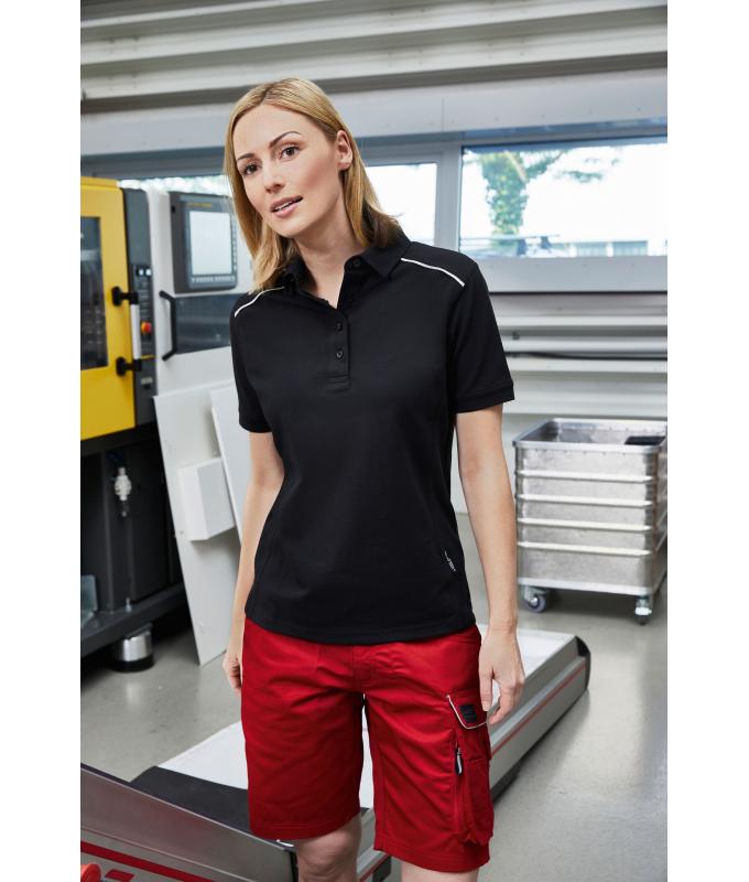 Damen Ladies' Workwear Polo - SOLID - Black 8709