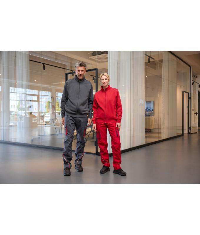 Unisex Workwear Sweat Jacket - SOLID - Red 8728