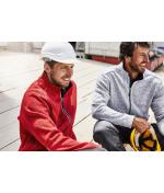 Herren Men's Knitted Workwear Fleece Jacket - SOLID - Red-melange/black 10222