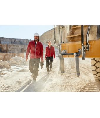 Men Men's Knitted Workwear Fleece Jacket - SOLID - White-melange/carbon 10222