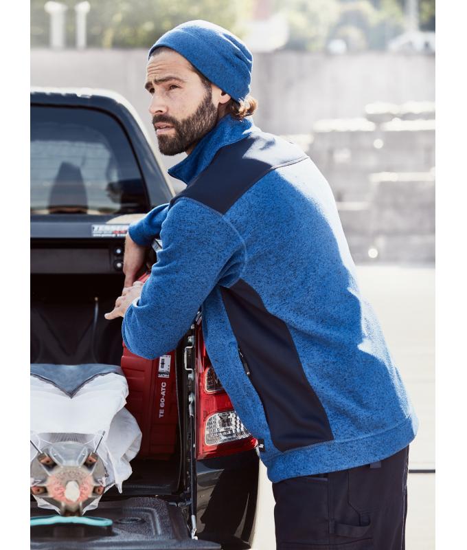 Unisex Knitted Fleece Workwear Beanie - STRONG - Royal-melange/navy 8519