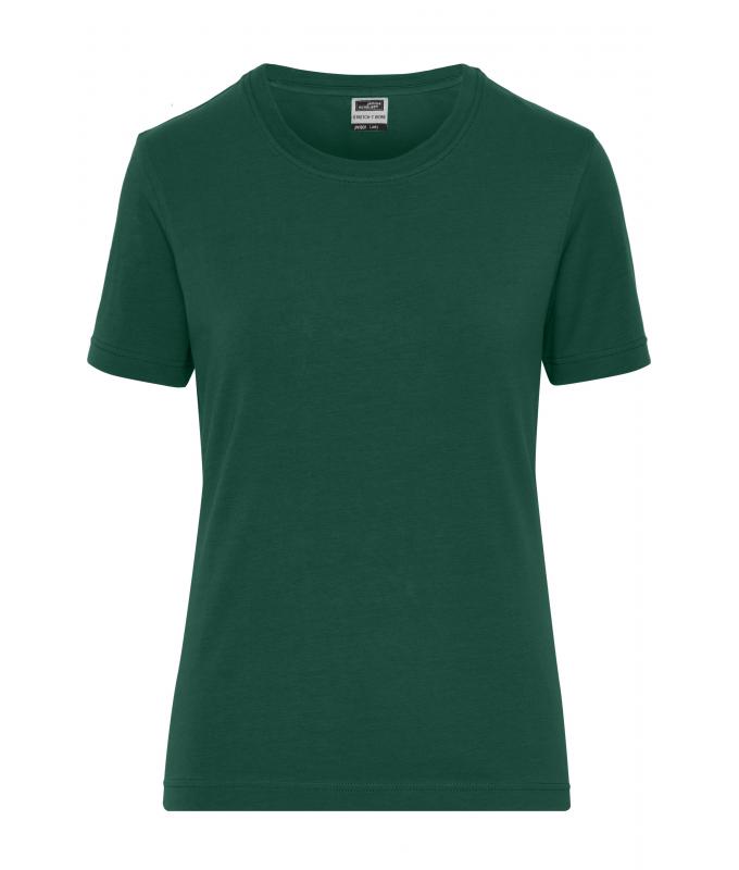 Damen Ladies' Stretch-T Work - SOLID - OCS Standard Dark-green 8707