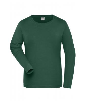 Damen Ladies' BIO Stretch-Longsleeve Work - SOLID - Dark-green 8706