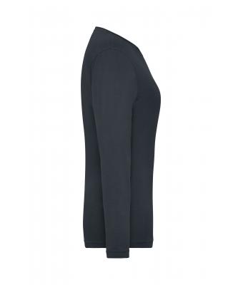 Damen Ladies' ORGANIC Stretch-Longsleeve Work - SOLID -   OCS Blended Carbon 8706