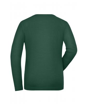 Damen Ladies' ORGANIC Stretch-Longsleeve Work - SOLID -   OCS Blended Dark-green 8706