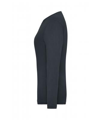 Damen Ladies' Stretch-Longsleeve Work - SOLID -   OCS Standard Carbon 8706